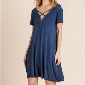 Umgee Navy Dress• Pockets• lightweight